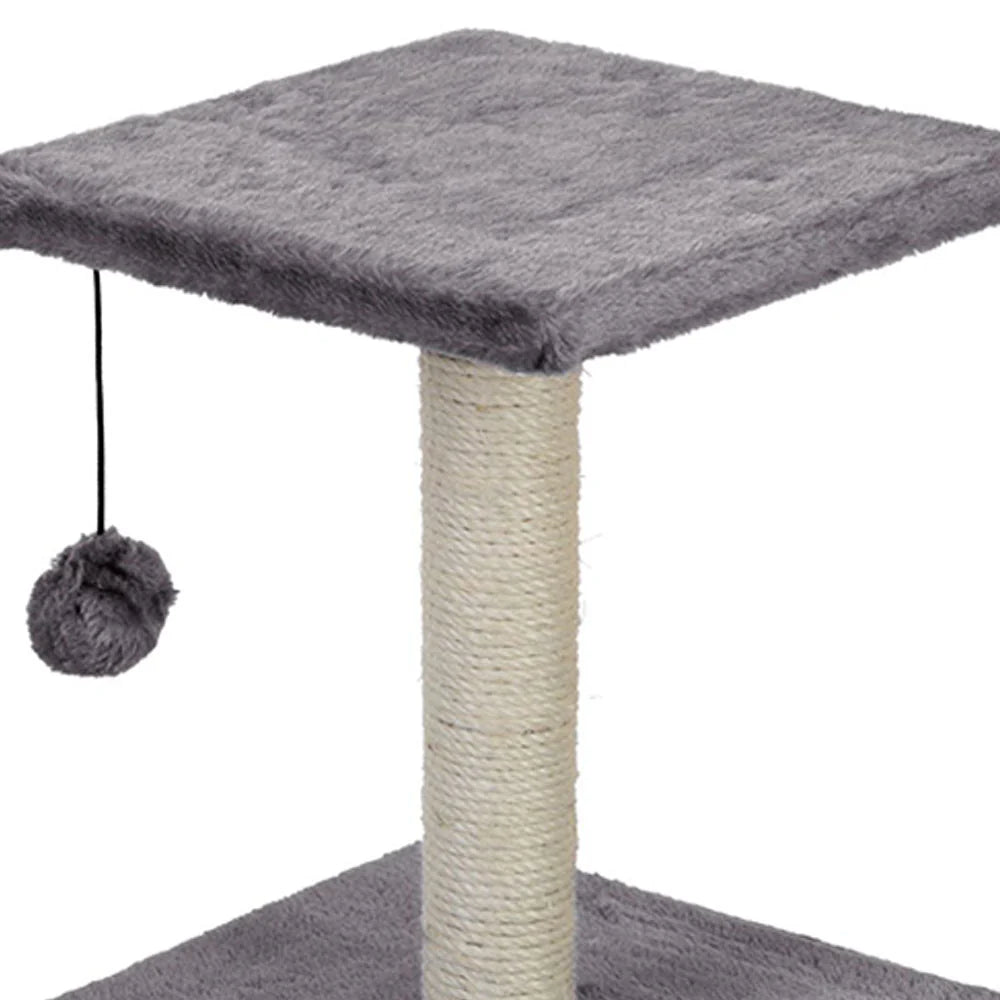 Cat Cave with Tree Ball Grey