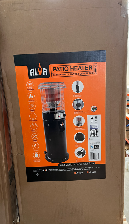 Alva Short Stand Gas Patio Heater - Black