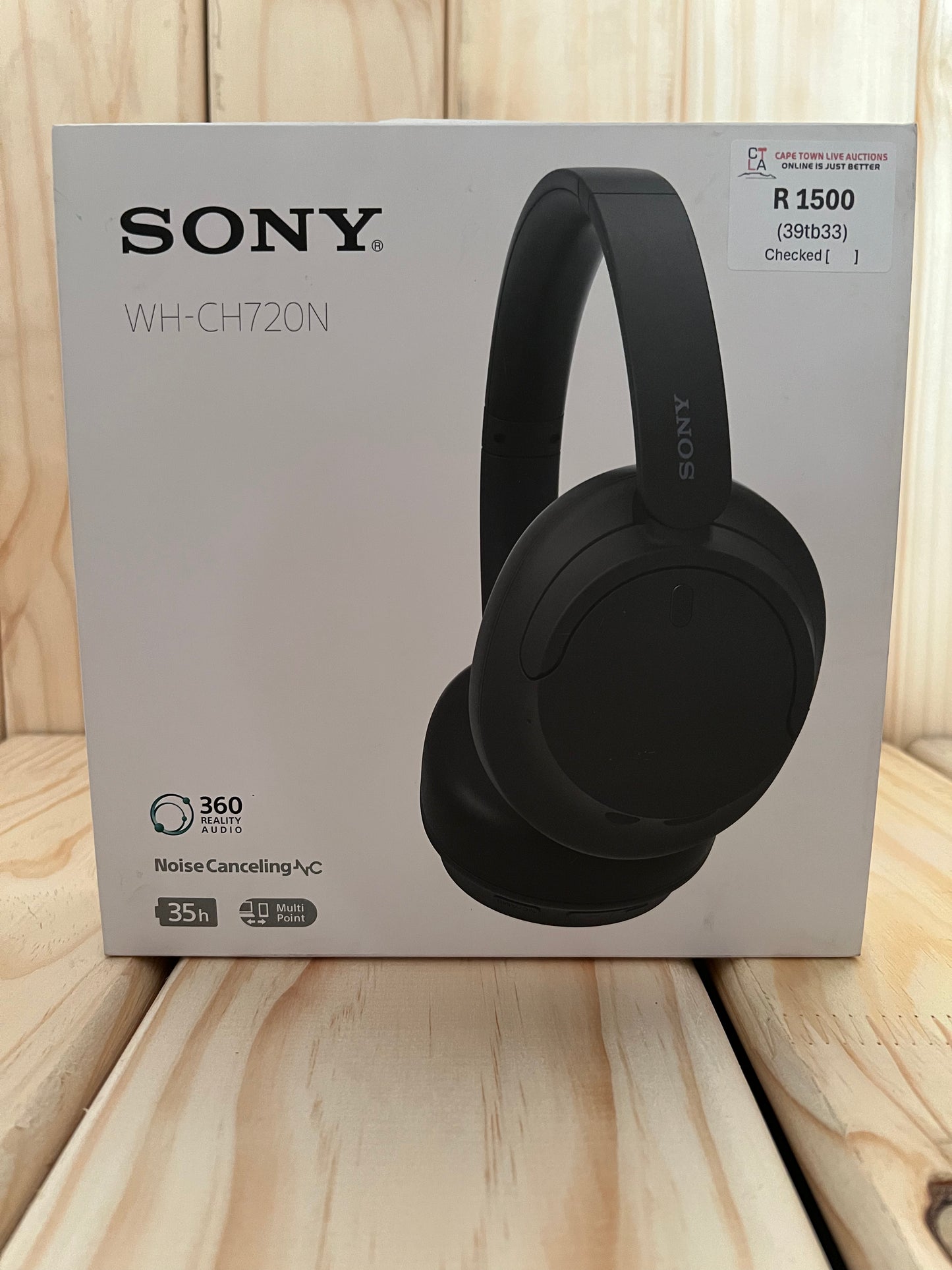 Sony WHCH720 Noise Cancelling Over Ear Headphones - Black