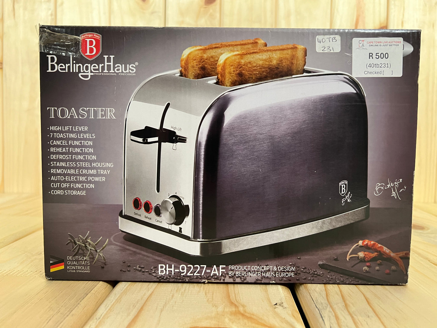 Berlinger Haus 2 Slice Stainless Steel Toaster - Carbon Pro