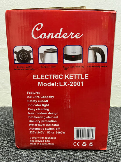 Condere Stainless Steel Cordless Kettle 2.0L