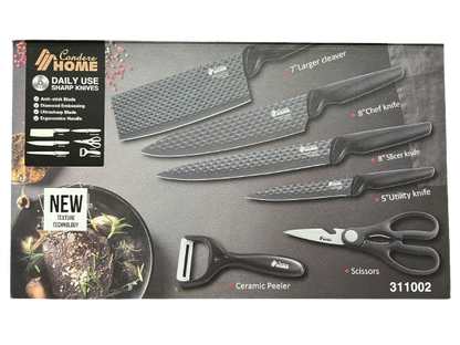 Condere Home 6 Piece Knife Set Black