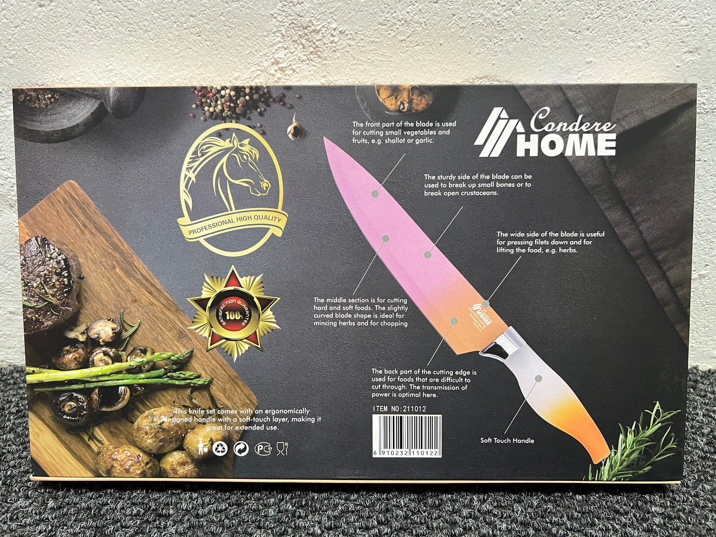 Condere Home 6 Piece Knife Set Rainbow