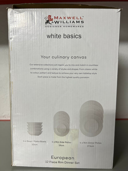 Maxwell Williams White Basics Rim Dinner Set - Set Of 12