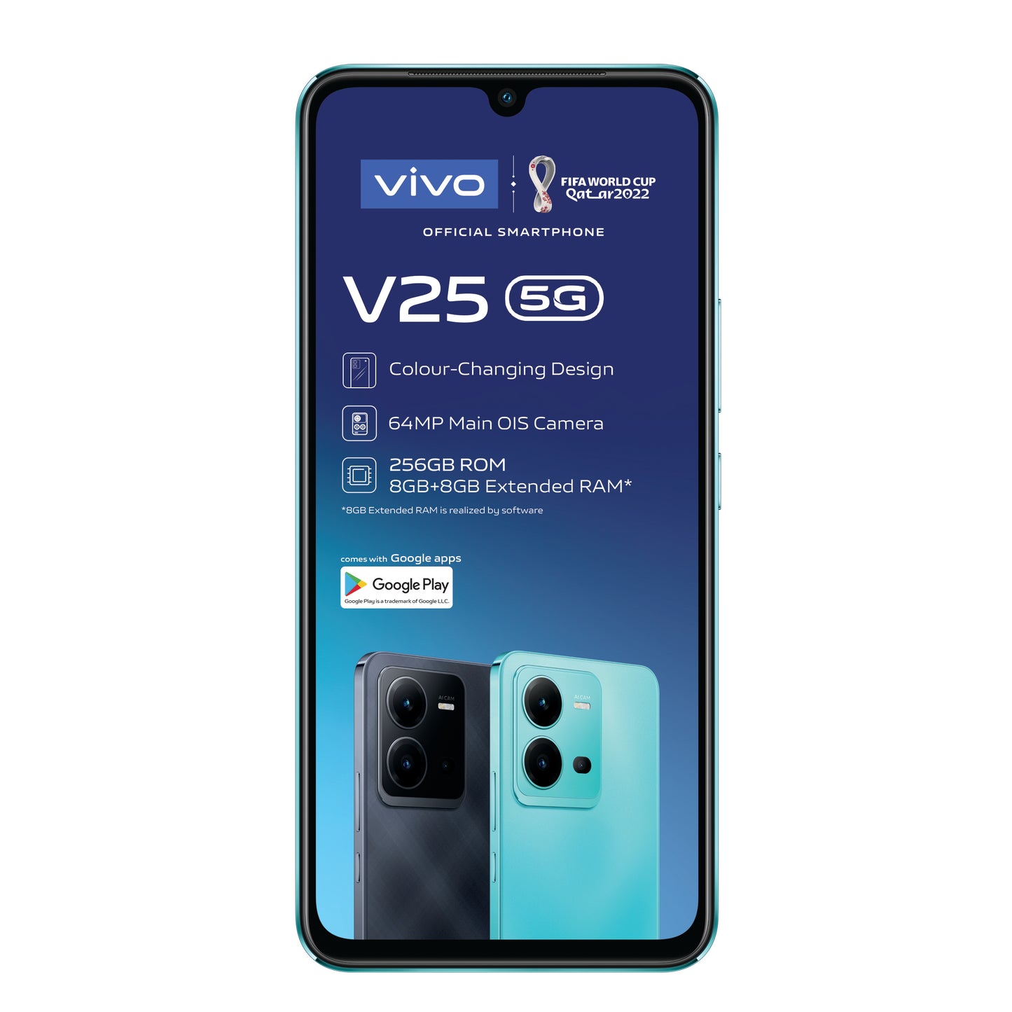 VIVO V25 5G 256GB Dual Sim - Diamond Black + Vivo TWS Air