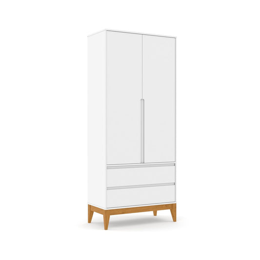 George & Mason Baby - Nature 2 Door 2 Drawer Wardrobe - White