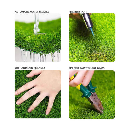 Chenshia Plant Green Artificial Grass Multi Garden Turf Lawn Decor Green L