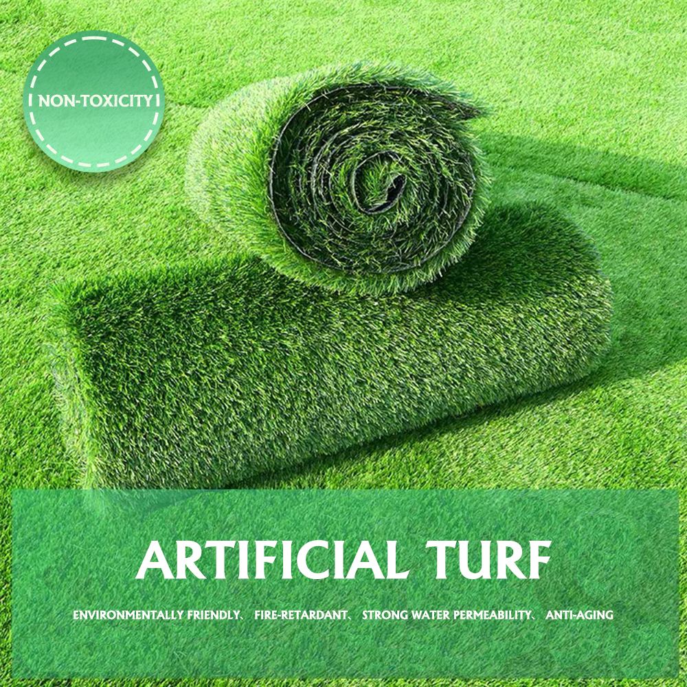 Chenshia Plant Green Artificial Grass Multi Garden Turf Lawn Decor Green L