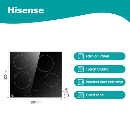 Hisense 600mm Ceramic Hob - Black - (HHU60CEEC)