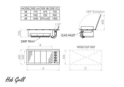 Hob-Grill 3 Burner (304)