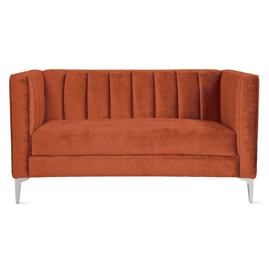 Pearl Velvet 2 Seater Sofa - Orange