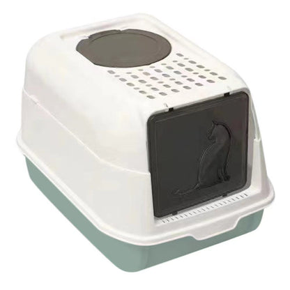 Covered Cat Litter Box Two Door Entry