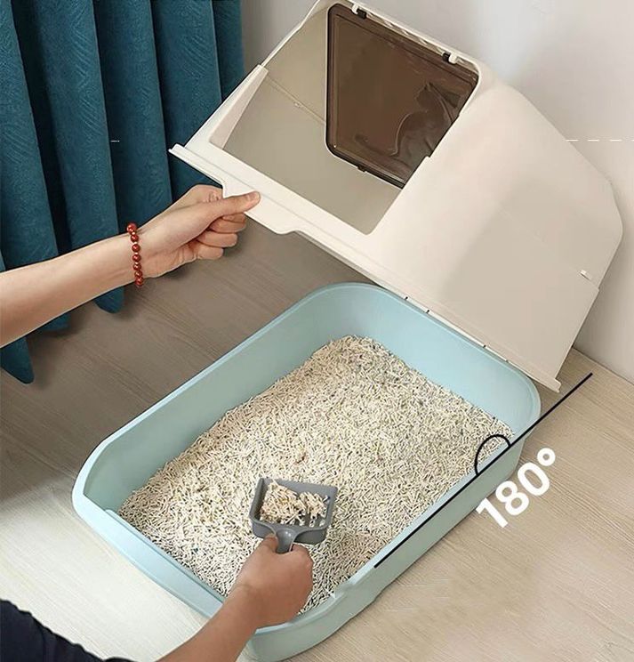 Covered Cat Litter Box Two Door Entry