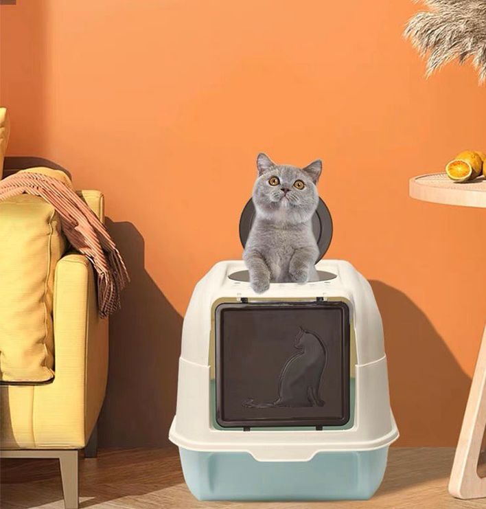 Covered Cat Litter Box Two Door Entry